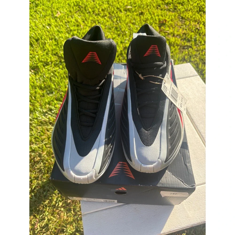 Adidas Anthony Edwards 2 Basketball Shoes Black Red Silver AI09497 Mens 10.5